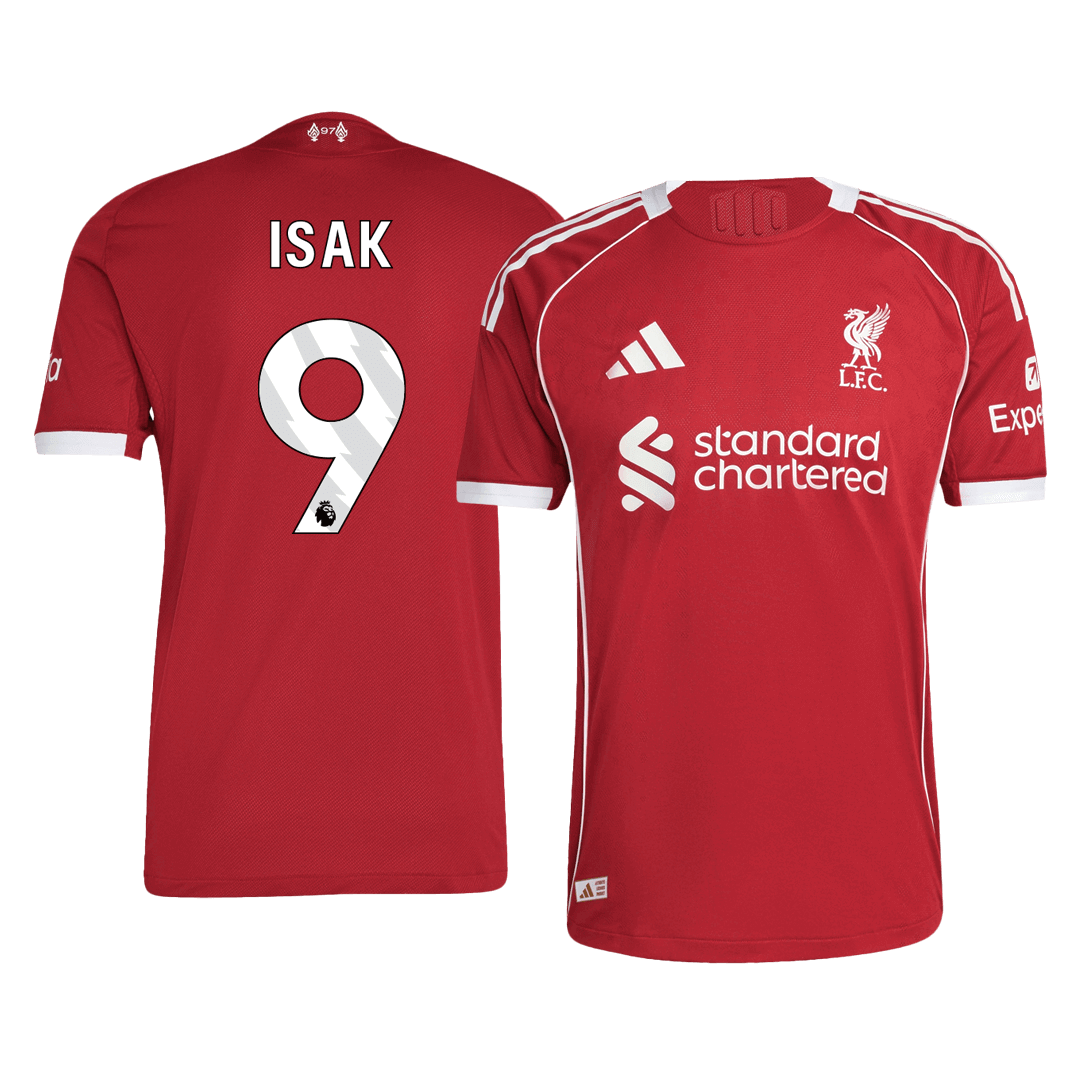 Tricouri Fotbal Liverpool ISAK #9 Acasă 2025/26 Authentic
