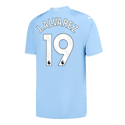 Tricouri Fotbal Manchester City J.ALVAREZ #19 Acasă 2023/24 - Super