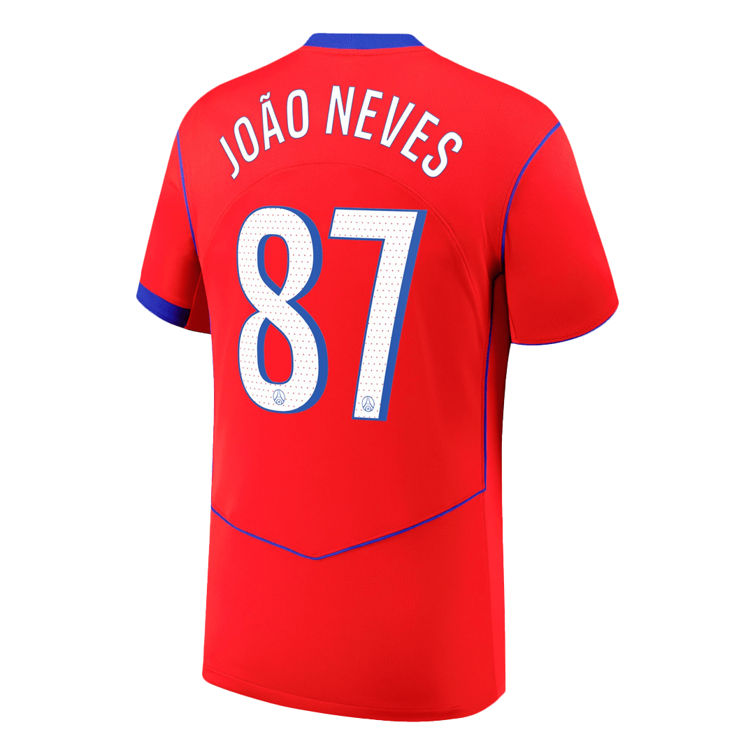 Tricouri Fotbal PSG JOÃO NEVES #87 Treilea 2025/26