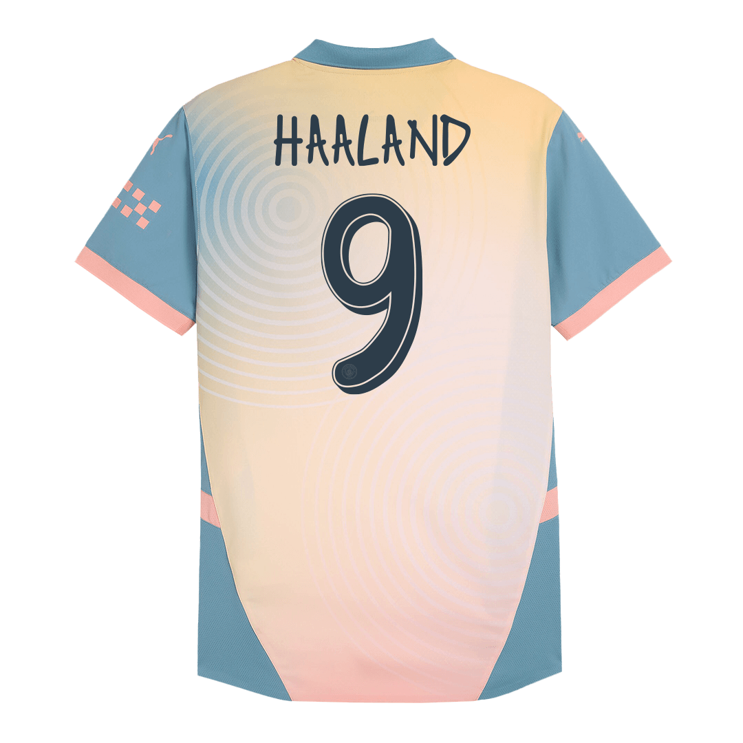 Tricouri Fotbal Manchester City HAALAND #9 Al Patrulea 2024/25 Authentic - Definitely City