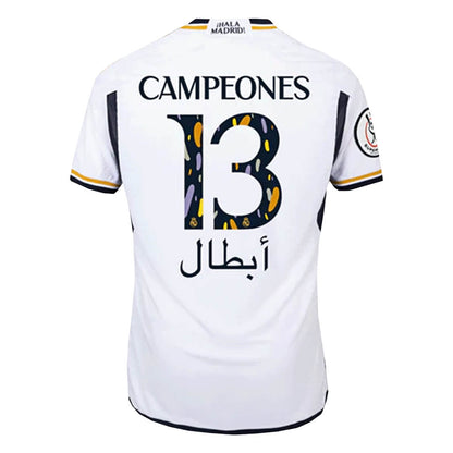 Tricouri Fotbal Real Madrid CAMPEONES #13 Acasă 2023/24 Authentic