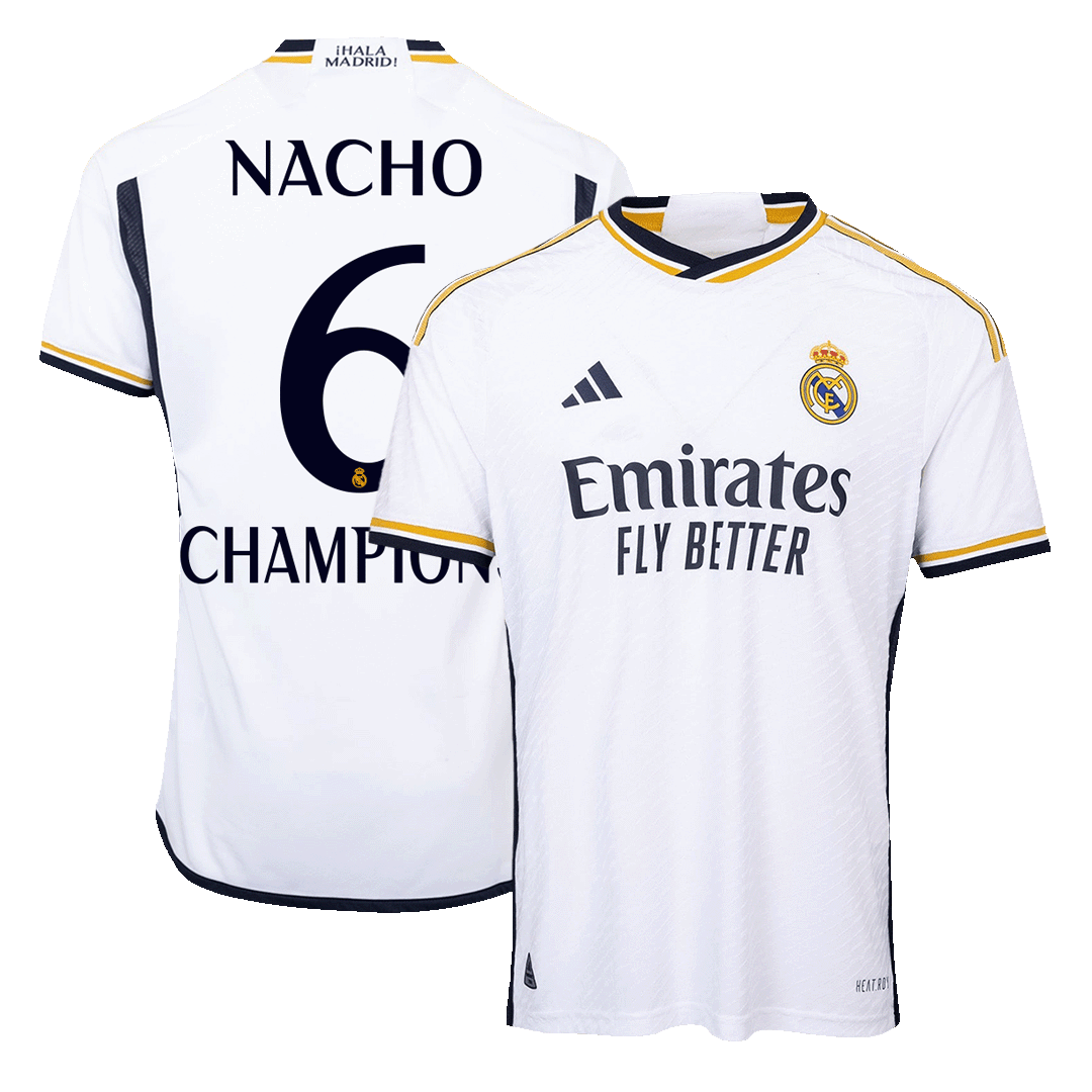 Tricouri Fotbal Real Madrid NACHO #6 Acasă 2023/24 Authentic - CHAMPIONS