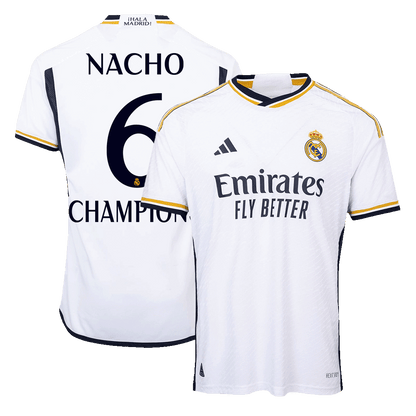 Tricouri Fotbal Real Madrid NACHO #6 Acasă 2023/24 Authentic - CHAMPIONS