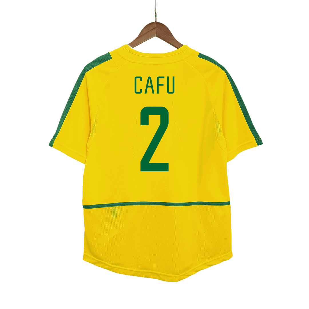 Tricouri Fotbal Vintage Brazilia CAFU #2 Acasă 2002/03