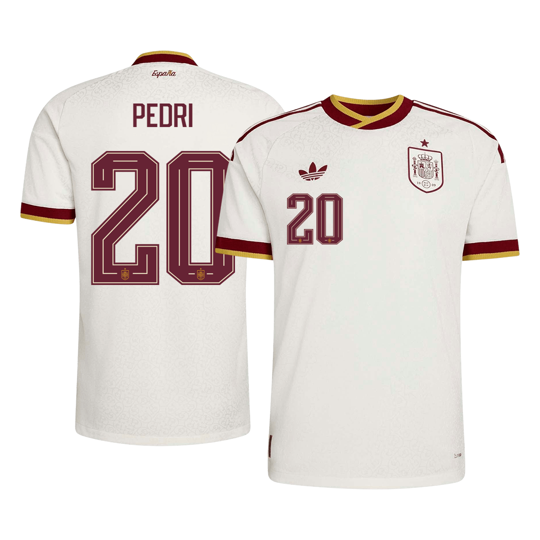 Tricouri Fotbal Spania PEDRI #20 Deplasare Cupa Mondială 2026 Authentic