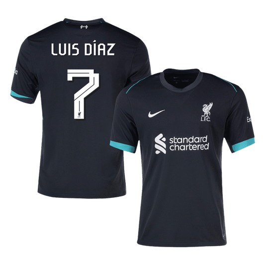 Tricouri Fotbal Liverpool LUIS DÍAZ #7 Deplasare 2024/25 UCL - Super (mărime mare)