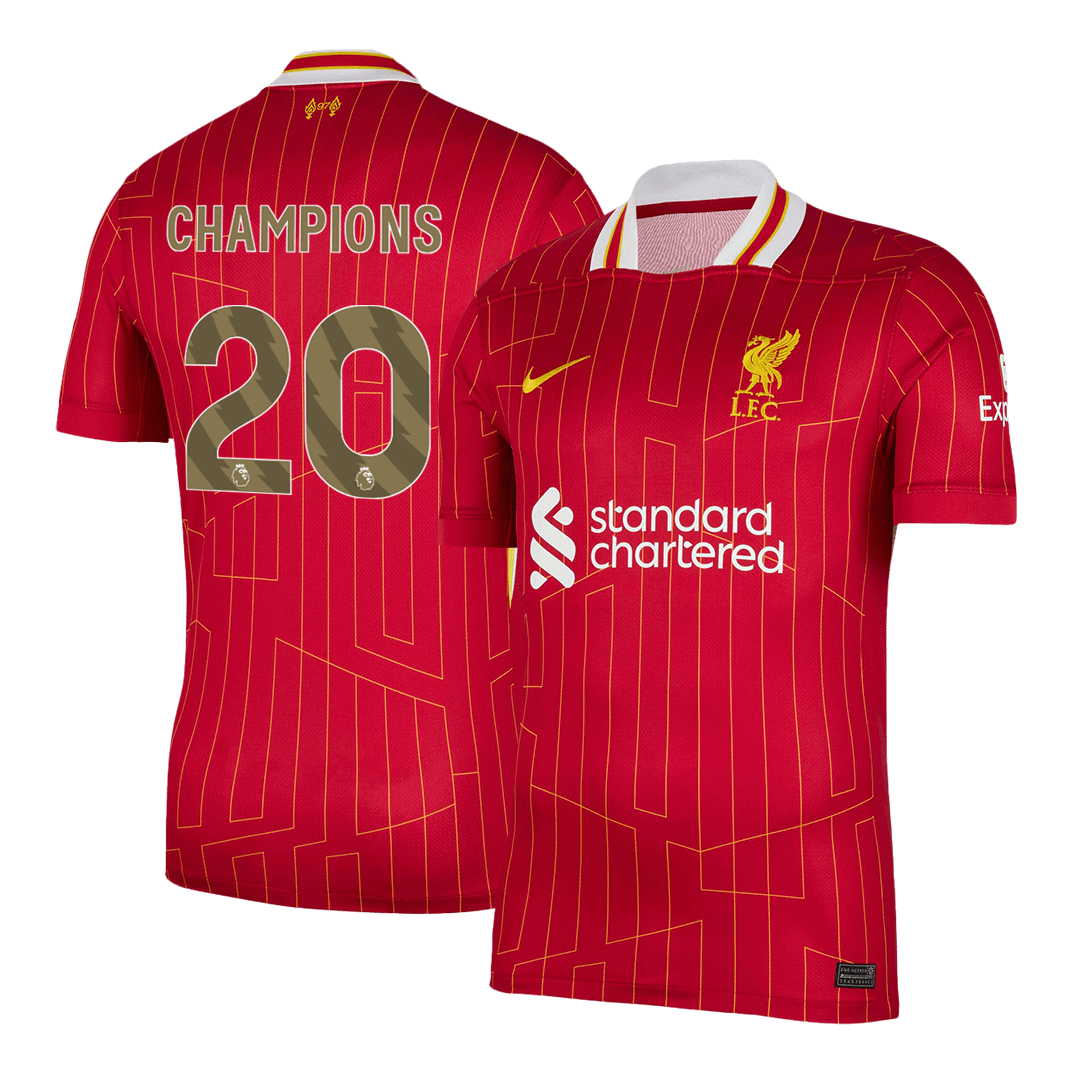 Tricouri Fotbal Liverpool CHAMPIONS #20 Acasă 2024/25 - Super