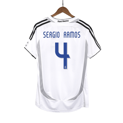 Tricouri Fotbal Vintage Real Madrid SERGIO RAMOS #4 Acasă 2006/07