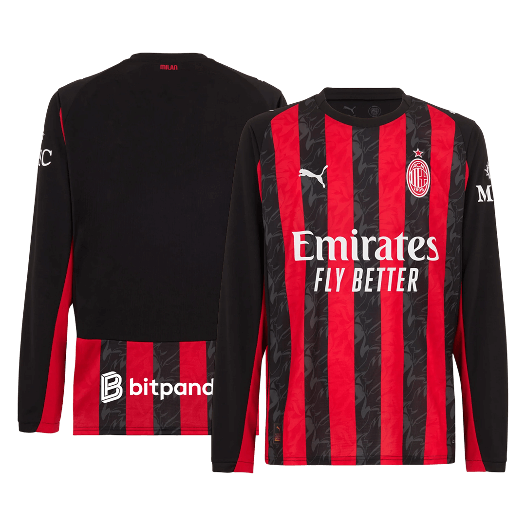 Tricouri Fotbal AC Milan Acasă 2025/26 Mânecă Lungă