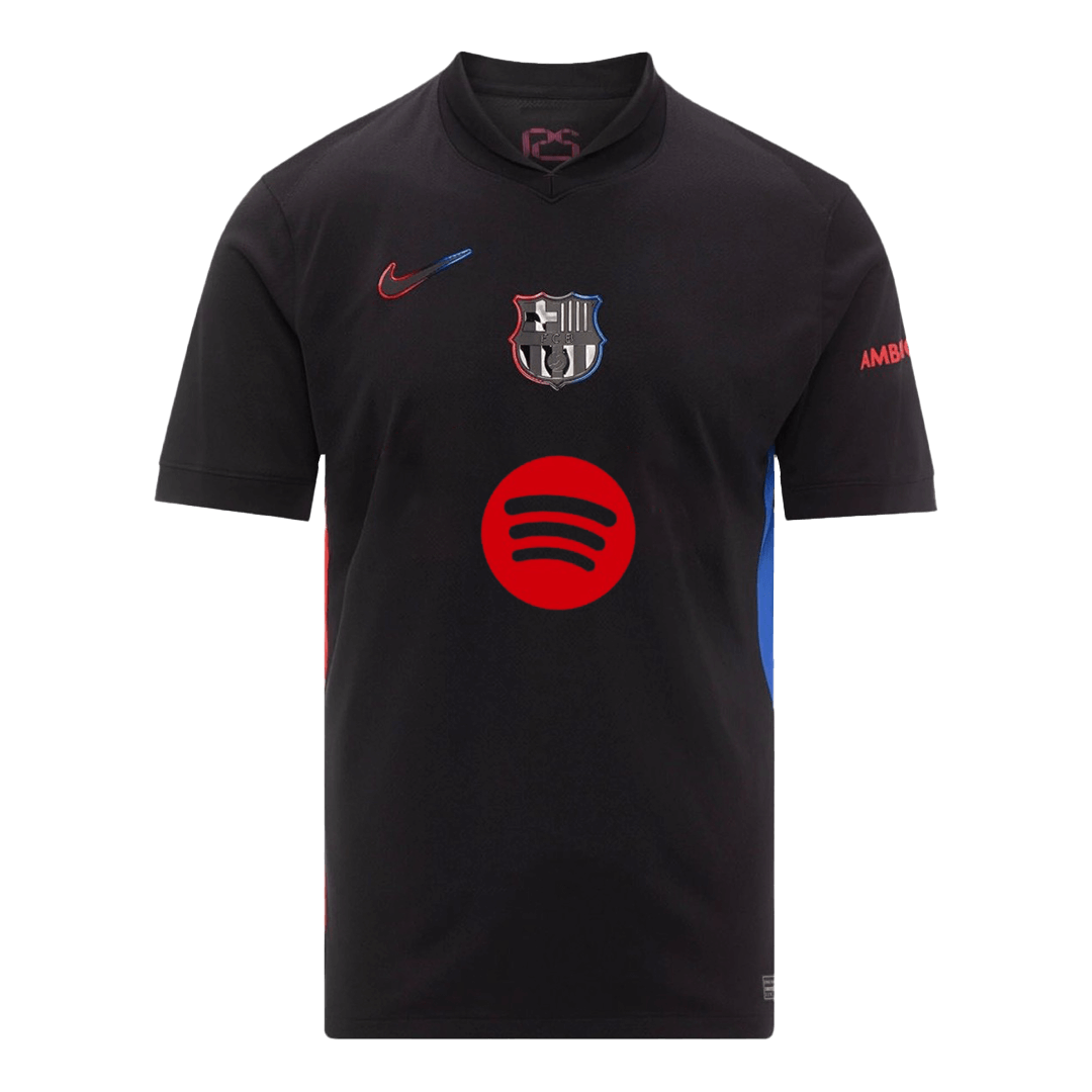 Tricouri Fotbal Barcelona Deplasare 2024/25 (Spotify Logo Without Text) (mărime mare)