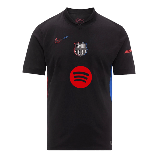 Tricouri Fotbal Barcelona Deplasare 2024/25 (Spotify Logo Without Text) (mărime mare)